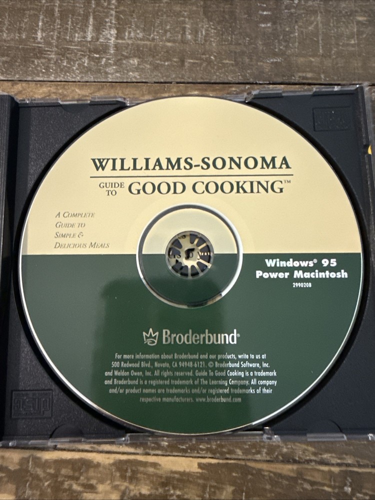 Williams Sonoma Good Cooking Recipes Software PC Cd Rom