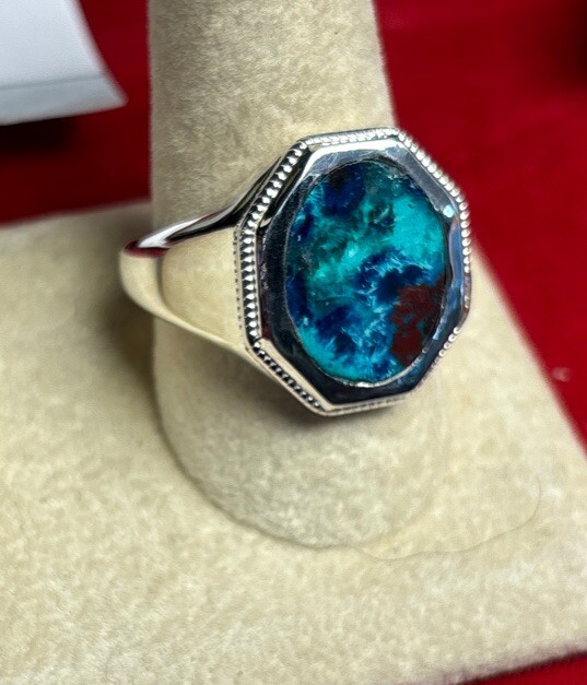 mens sterling silver ring Size 9 Shattuckite