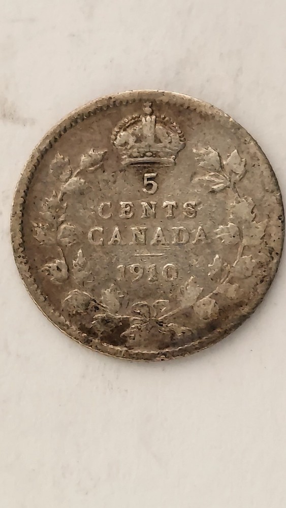 1910 Canada 5 Cent Silver,.925 Silver (#2)