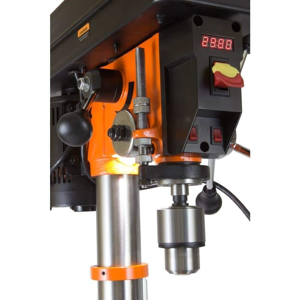 Benchtop Drill Press 12 in. Variable Speed Cast Iron Laser Work Light 5/8 in