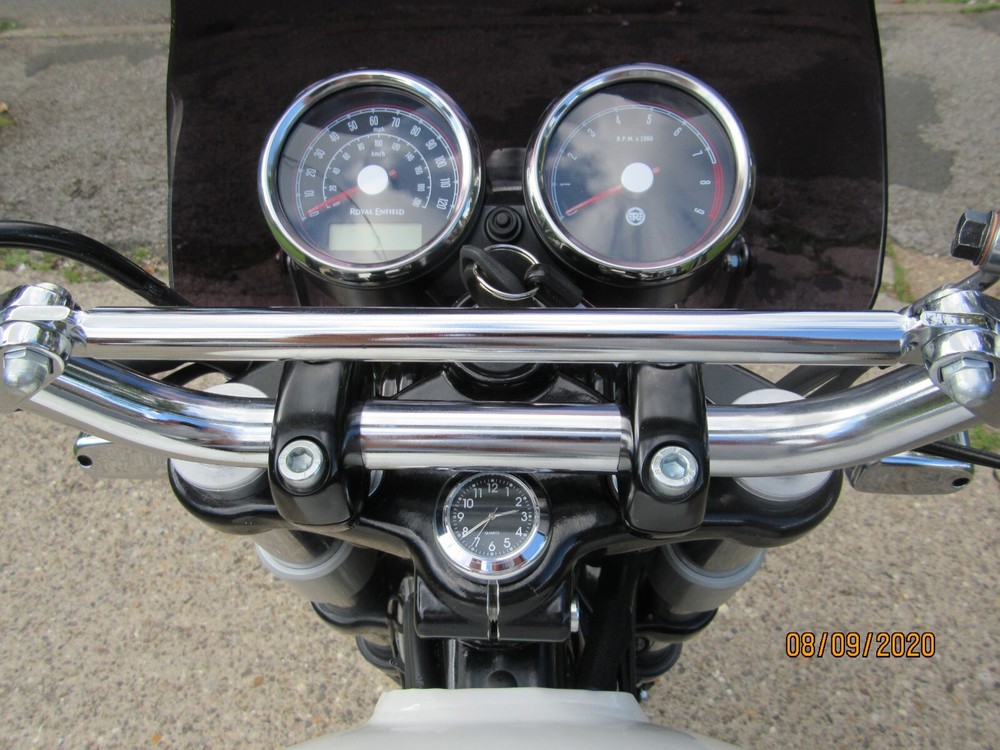 British Made Enfield Interceptor & Continental Stem Nut Cover & Black Clock