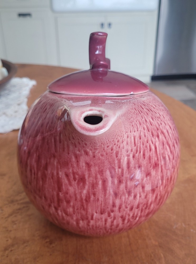 Mid Century Hull Maroon Tea Set. Beautiful!