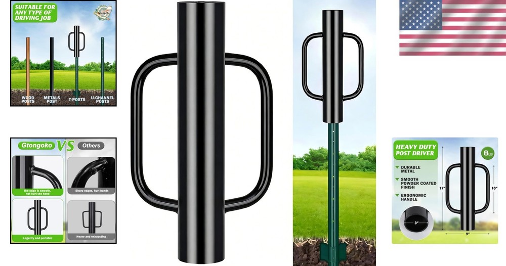 Durable Fence Post Driver for T-Posts, U-Channel