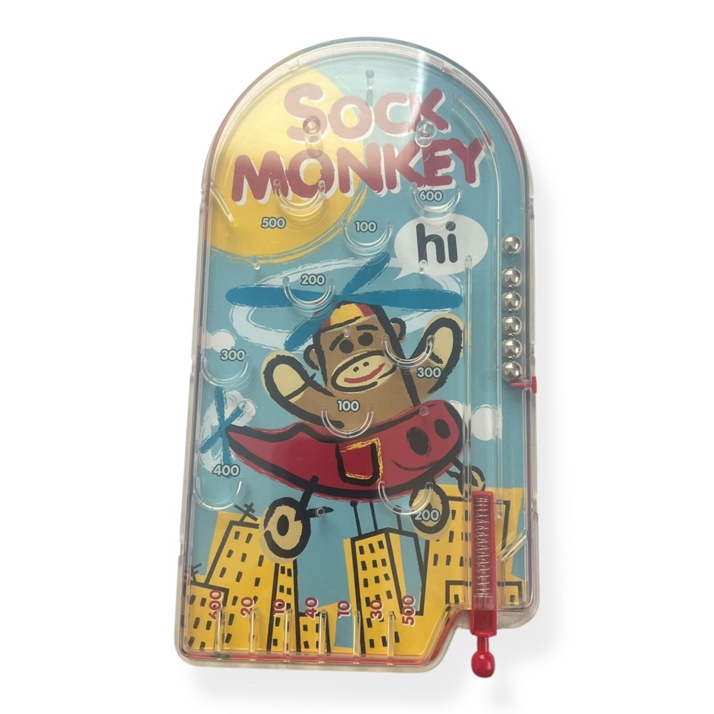 Sock Monkey Handheld Pinball Game Portable Travel Game Nelson
