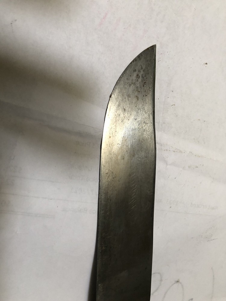 VINTAGE MILITARY STYLE KNIFE, leather handle