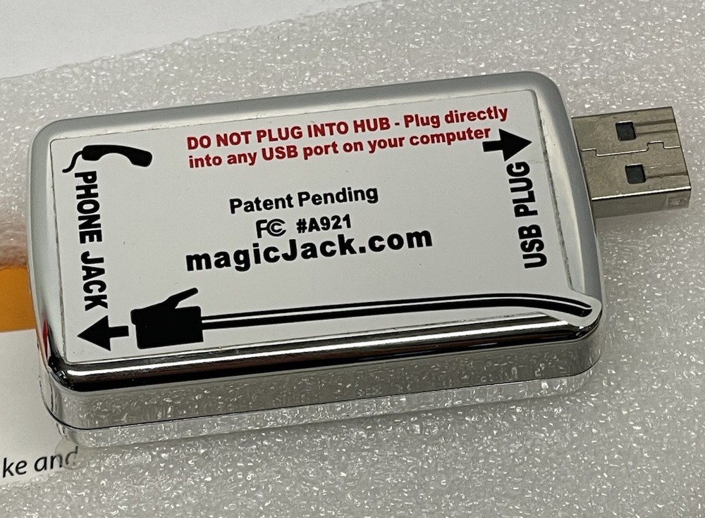 Magic Jack A921 Phone System USB Phone Jack Long Distance Calling Open Box Clear