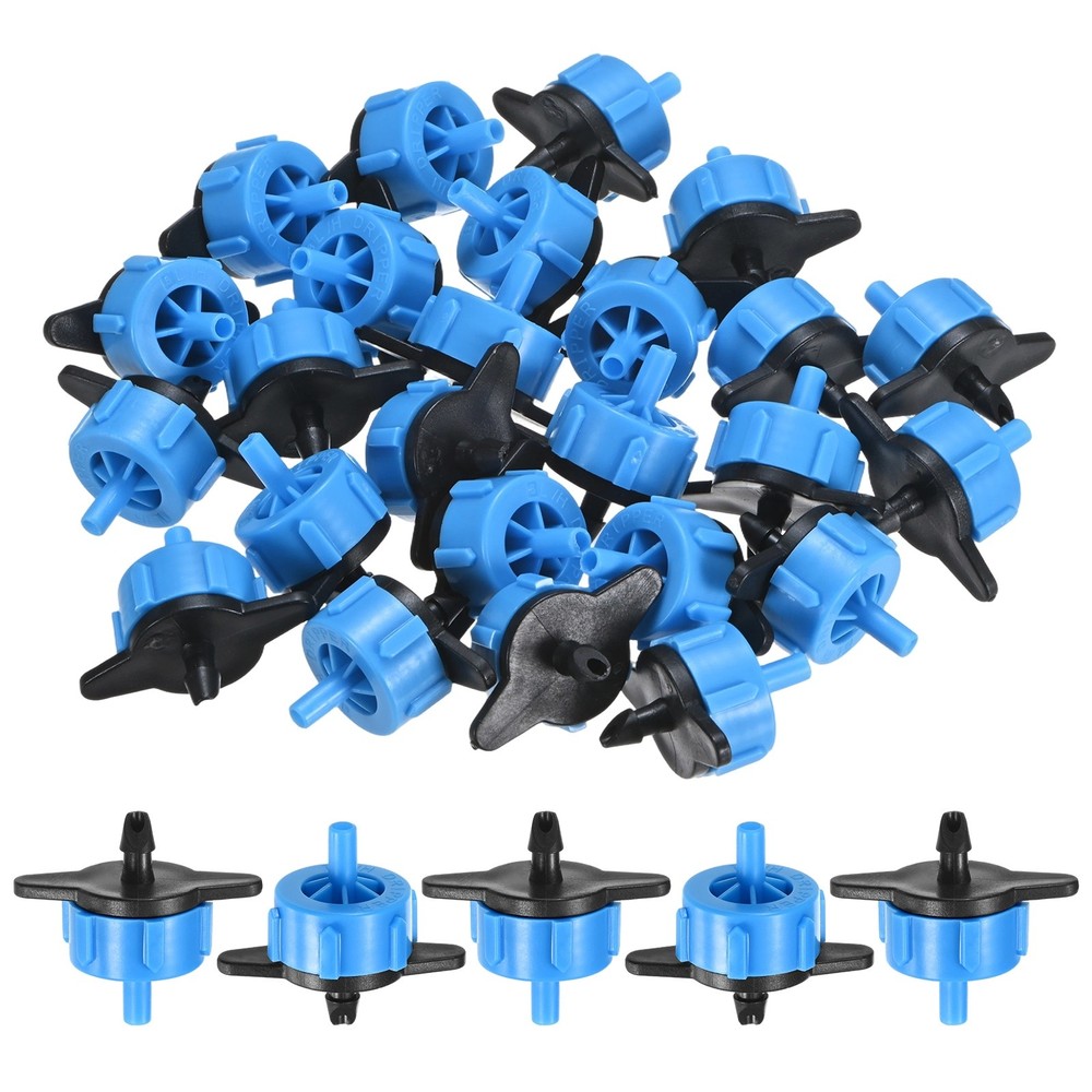 100-Pack Drip Irrigation Emitters, 2 GPH Plastic Irrigation Drippers [Blue]