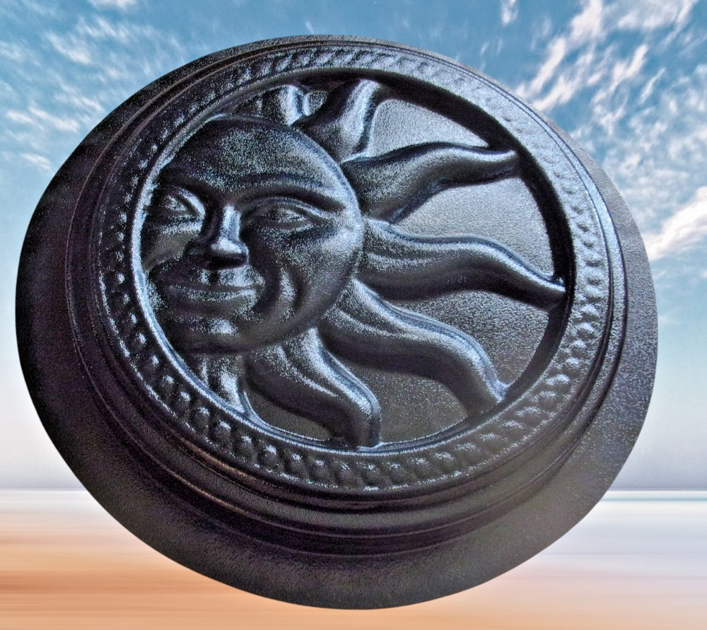 Sun steppingstone mold concrete plaster cement plastic eclipse mould 13" x 2"
