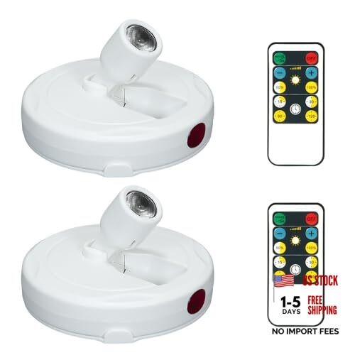 Cordless Spotlight Battery Powered, LED Accent Lighting with Remote Pure White