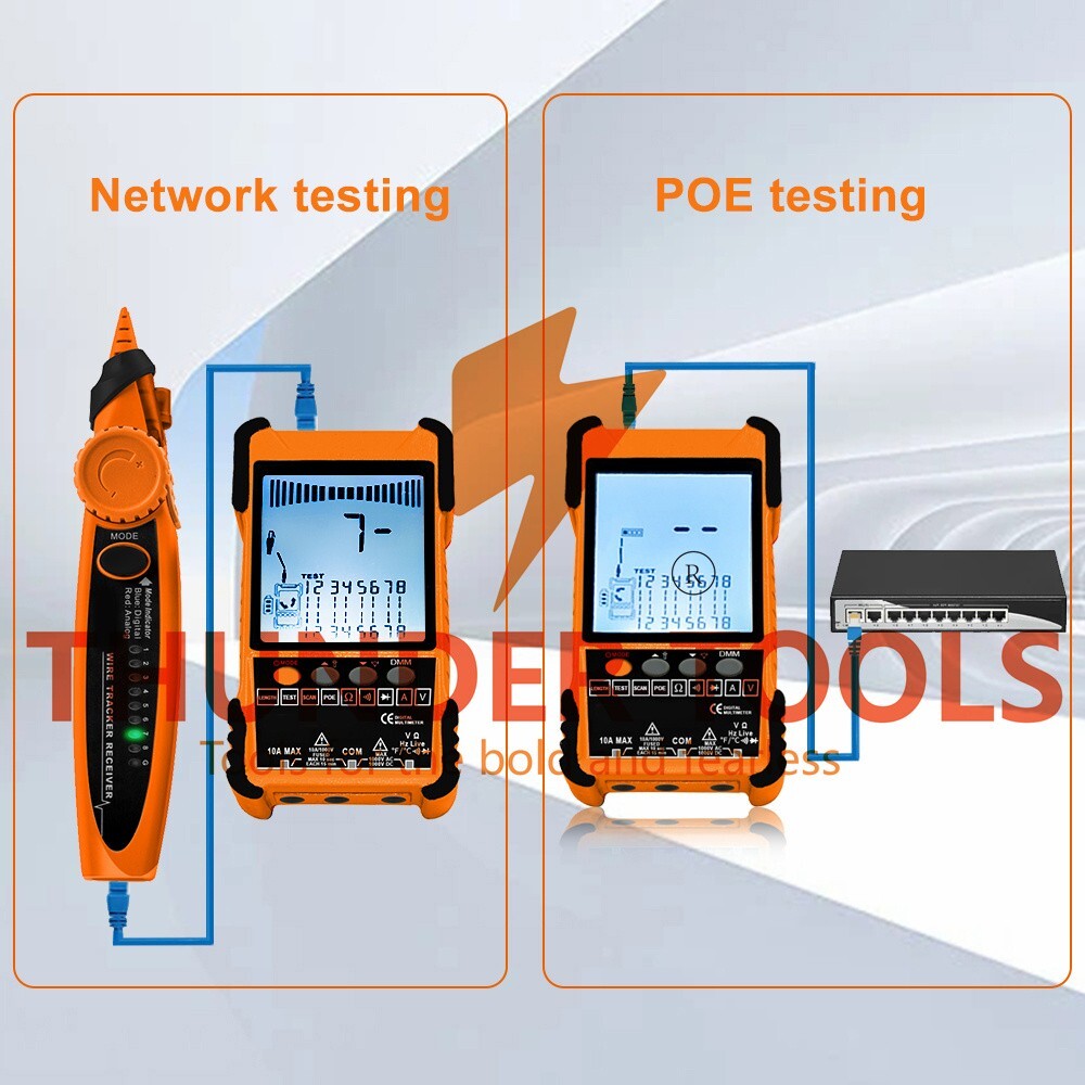 Thunder Tools 500M Handheld Portable Cable Tester with LCD Display Analogs