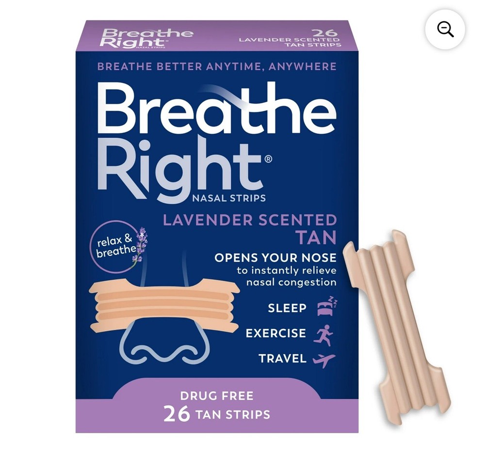 Breathe Right Nasal Strips, Calming Lavander Scent, Help Stop Snoring, 26 Count