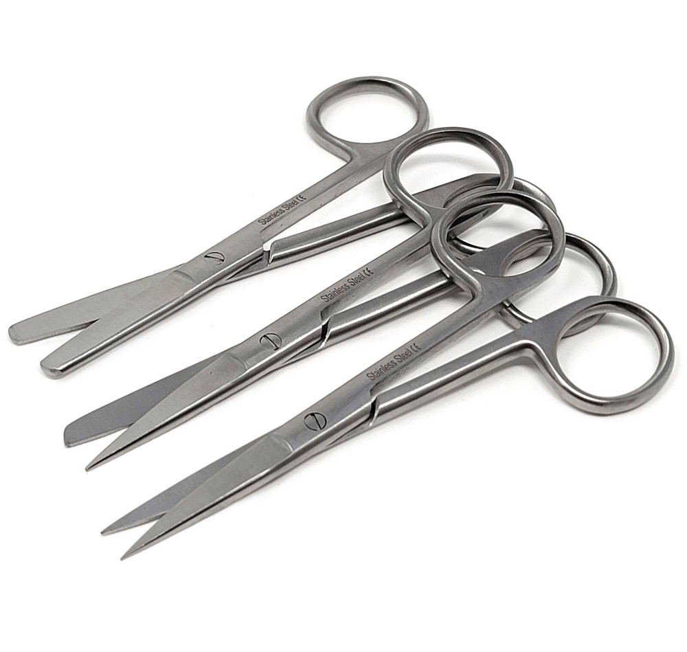 3 Pcs Operating Scissors 4.5" Straight Sharp/Sharp+Sharp/Blunt+Blunt/Blunt Ends