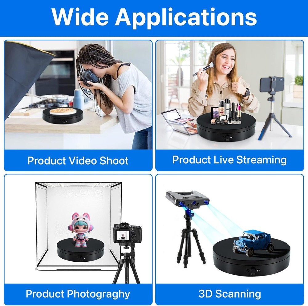 Motorized Rotating Display Stand 7.87inch, 17.6lbs Load Spinning Display Stan...