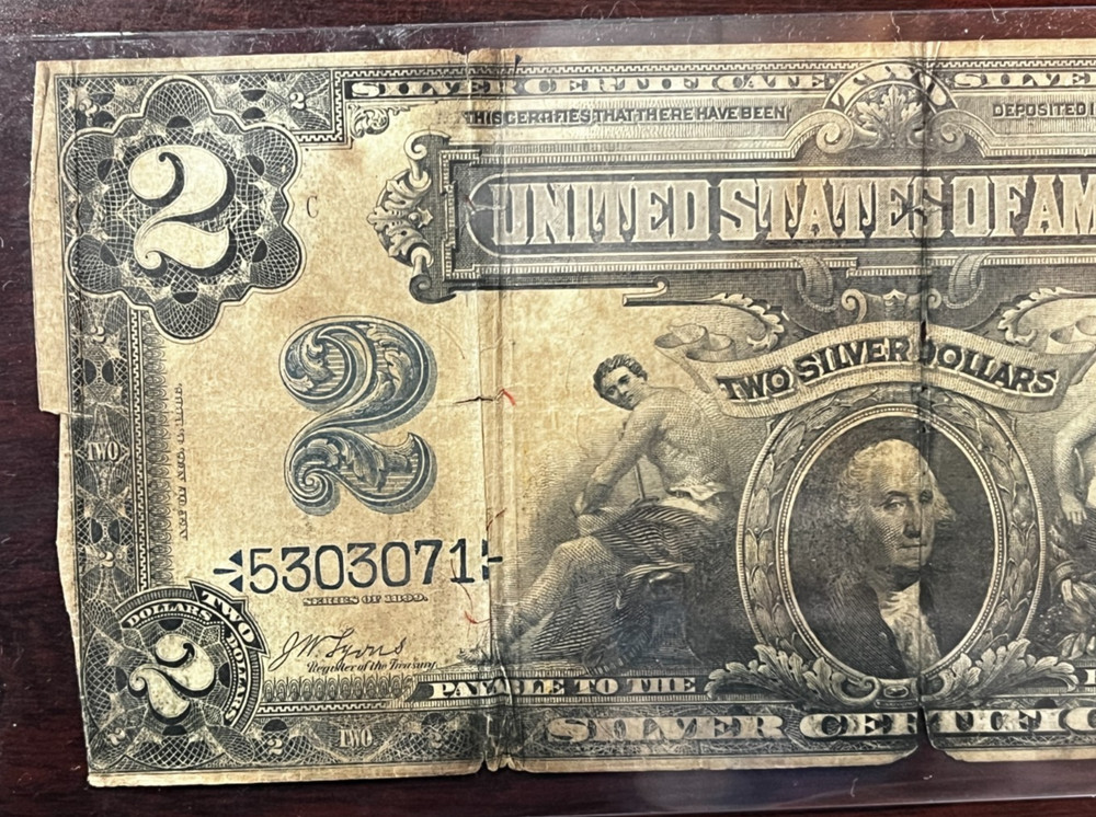 1899 $2 LARGE TWO DOLLAR BILL SILVER CERTIFICATE NOTE
