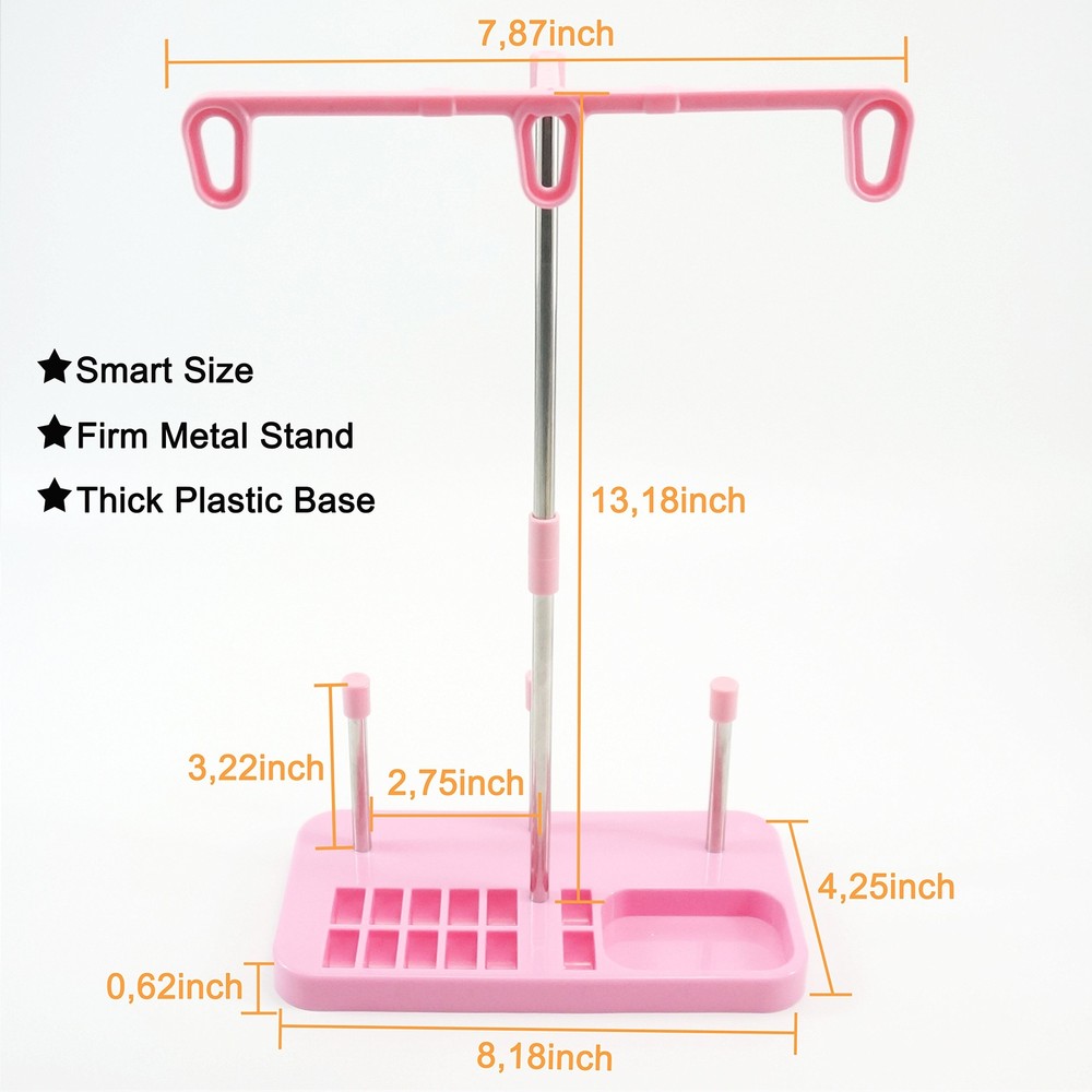 3 Spools Thread Holder Stand for Domestic (Home-Based) Embroidery Sewing Machine
