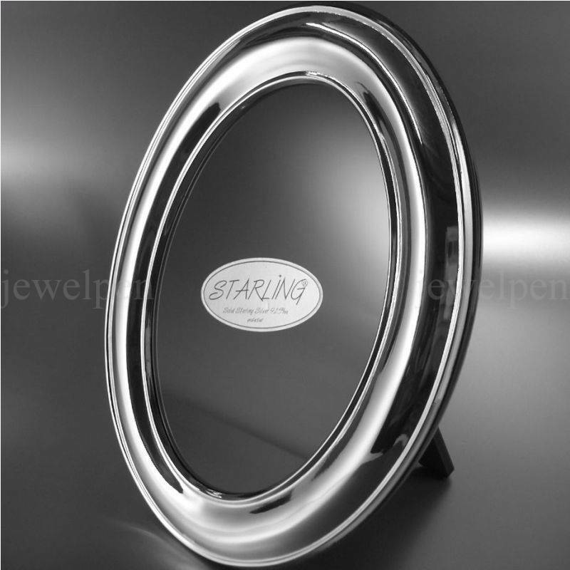 Elegant Oval Smooth Photo Frame Solid 925 Sterling Silver(V1)