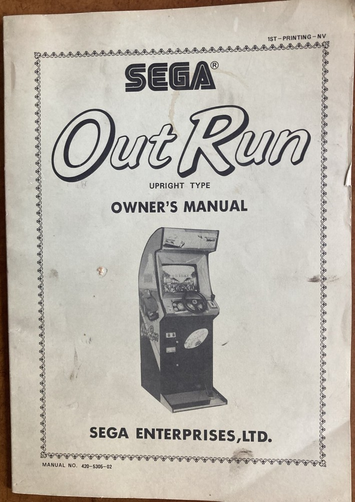 Out Run Arcade Game Manual