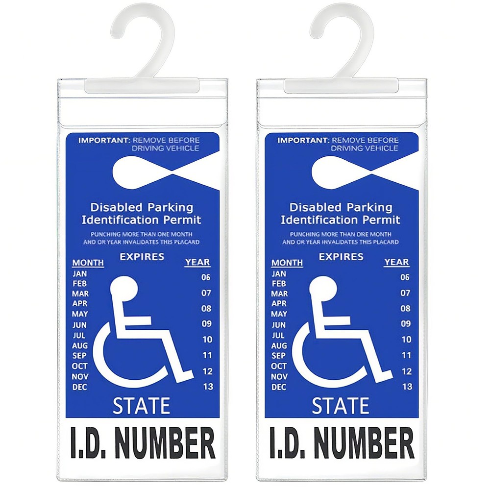 LotFancy Handicap Placard Holder Clear Sleeve 2 Pack Car Permit Protector