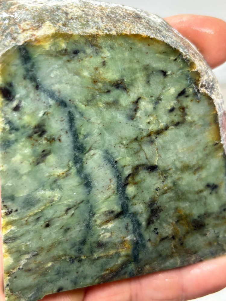 Washington State Jade slab W Translucency Cabbing Lapidary Carving Combo Ship
