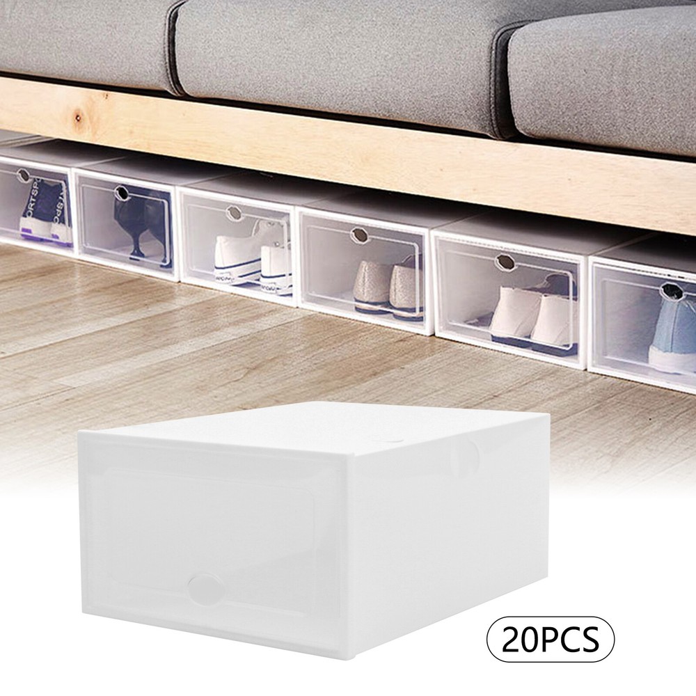 20pcs Sneaker Display Case Organizer Stackable Shoe Storage Box Set Stackable