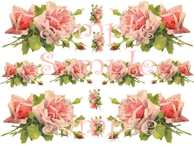 Shabby Roses Waterslide Decals