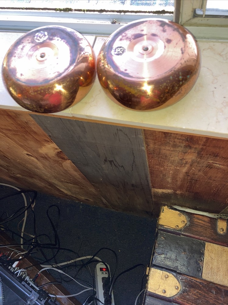 two vintage coppercraft Guild candleholders 2 X 4.5