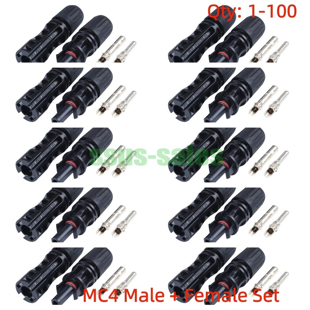 lot MC4 Solar Connectors 1500V 30A Male Female Plug Socket PV Panel Cable