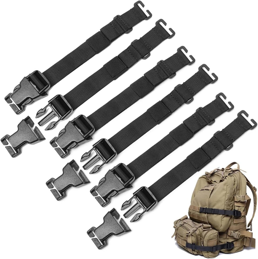 6 Pcs Tactical Rush Tier System Molle Backpack Straps Accessories