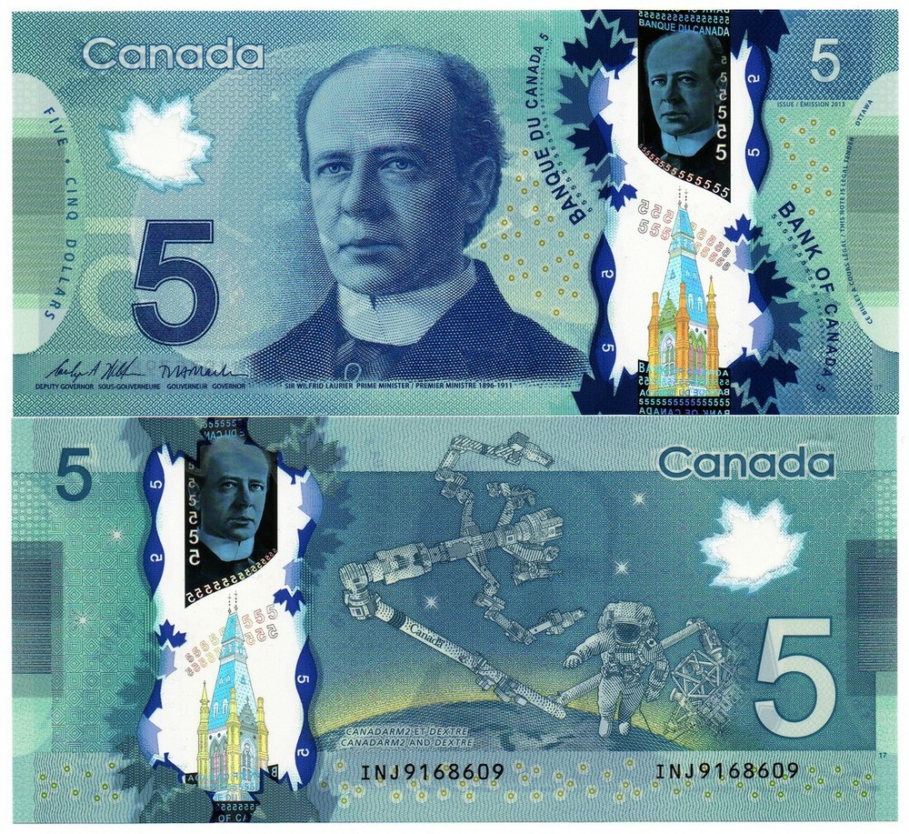 CANADA 2013 Polymer Canada $5 Five Dollars Gem UNC