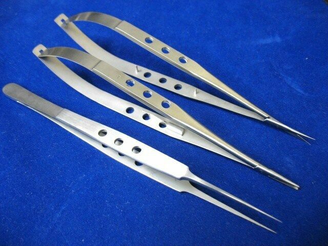 CASTROVIEJO SCISSORS+NEEDLE HOLDER+SUTURE TYING FORCEPS 7"