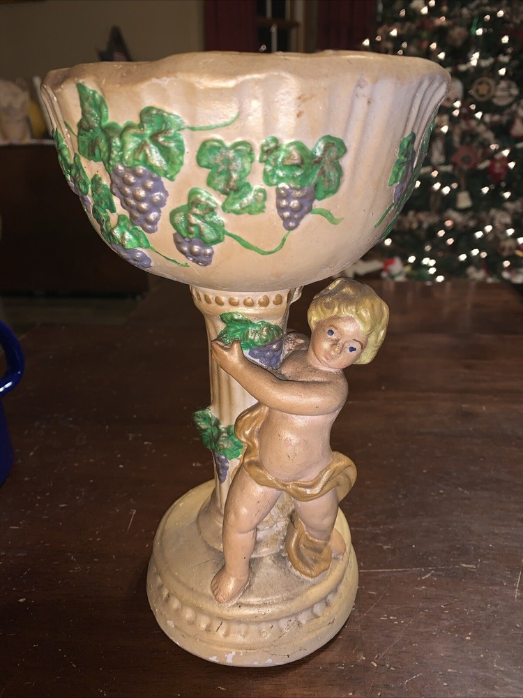 Handmade and hand painted Grape Angel Vase