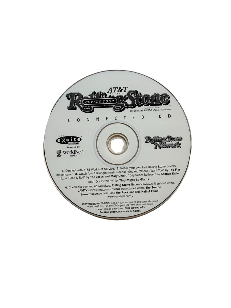 AT&T WorldNet Service CD-ROM Internet access Windows 95/Mac Rolling Stone Excite