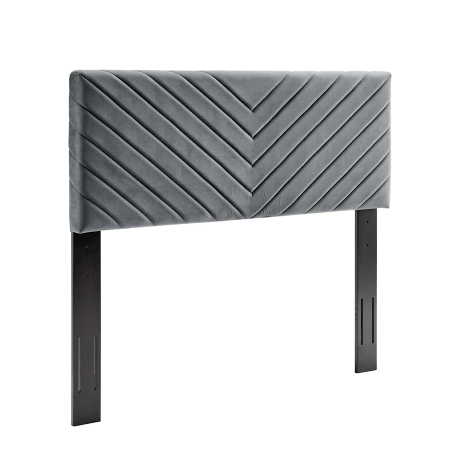 Modway Alyson Angular Velvet King/Cal King Headboard, Char -MOD-6145-CHA