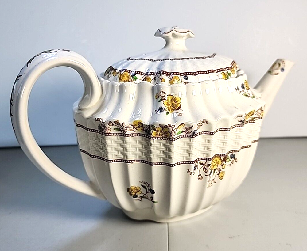 VINTAGE COPELAND SPODE BUTTERCUP PATTERN CHINA TEAPOT AND LID