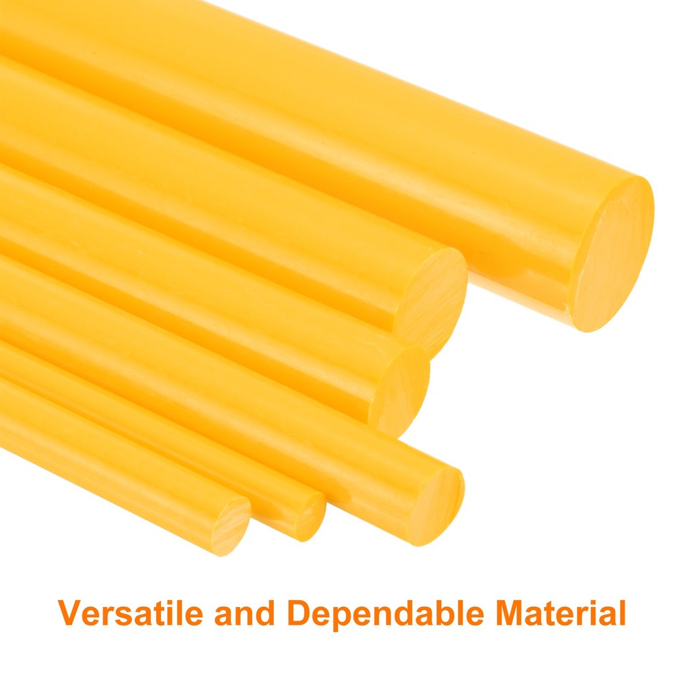 5 Pcs Yellow Plastic Rods 51 x 330mm ABS Round Stick Solid Bar DIY Model