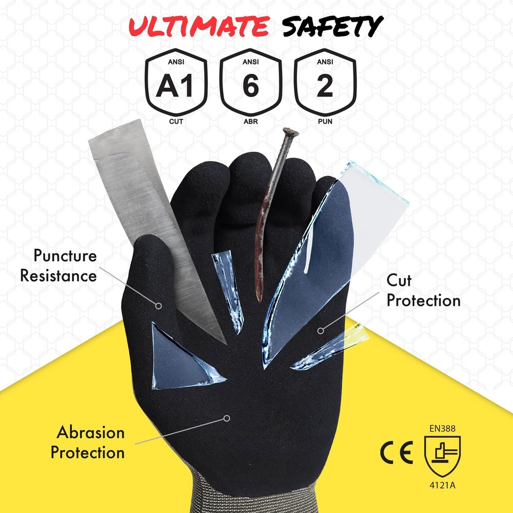 Quest Protective Apparel Cut Resistant Work Gloves (ANSI A1) – Lightweight