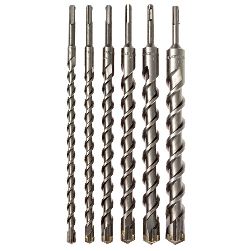 6 Piece CARBIDE TIPPED BIT, Masonry Drill Bit set, SDS Plus!!
