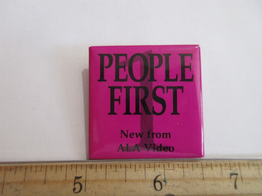 People First - New from ALA Video button vintage 1.5" Pin Pinback Button