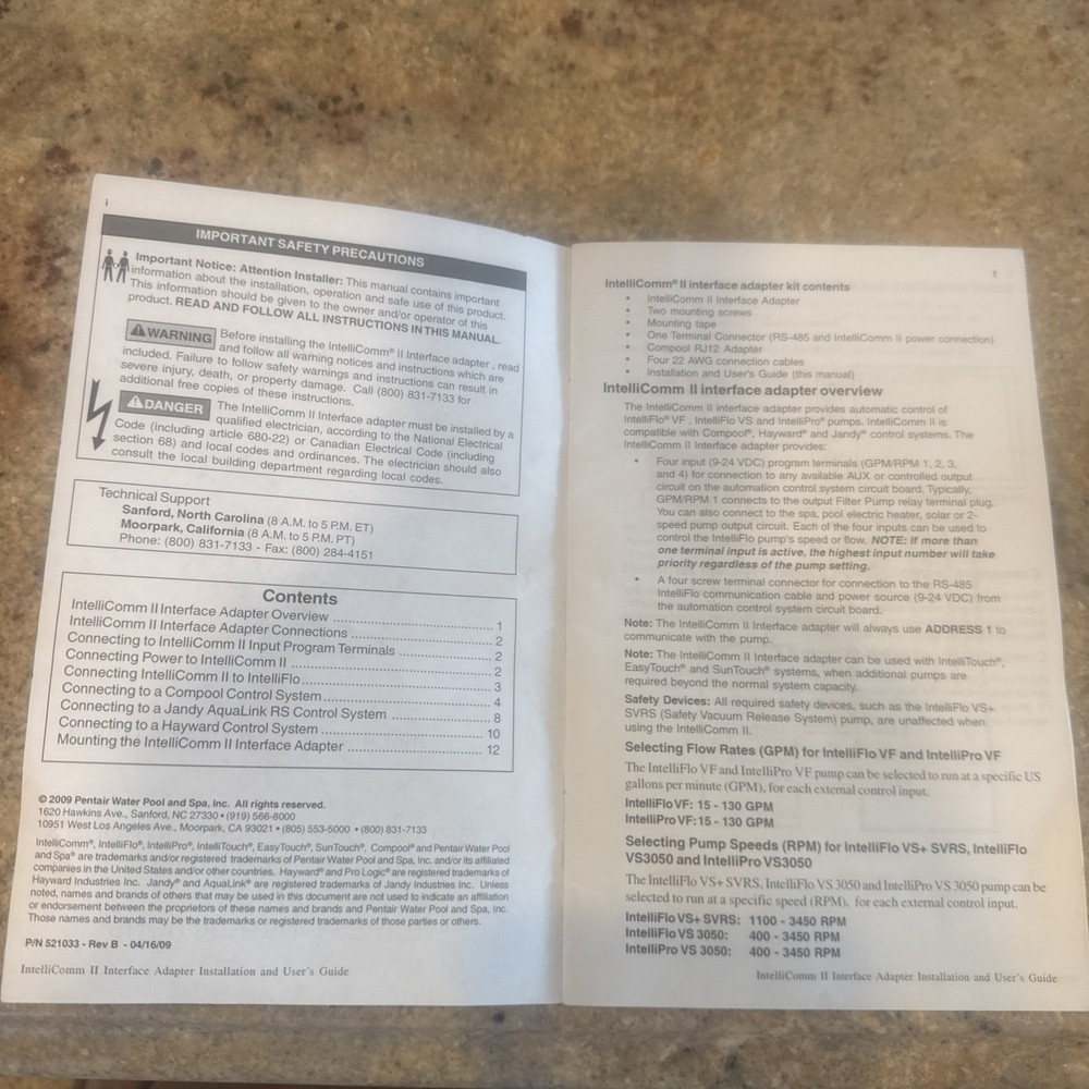 Pentair Intellicom II Interface Adapter | 521109