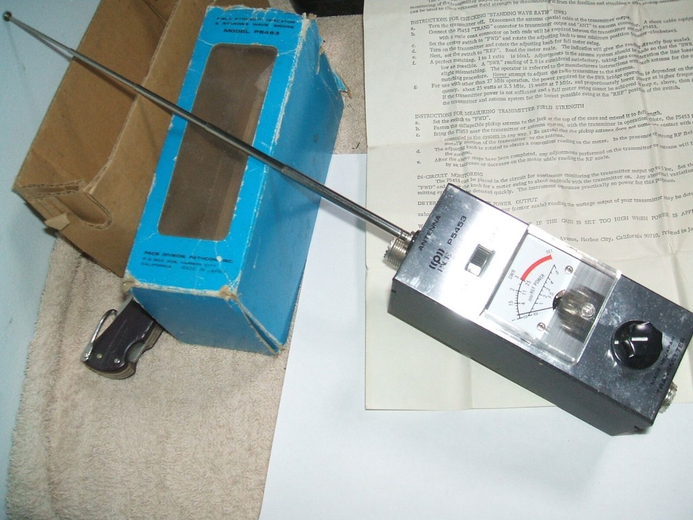 PACE PATHCOM VINTAGE SWR METER MODEL P5453 FIELD STRENGTH INDICATOR ANTENNA