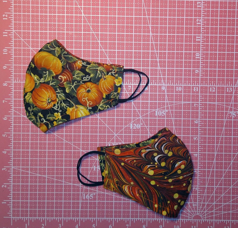 Glitter Pumpkin Patch REVERSIBLE Orange Slick Mask Multi Sizes