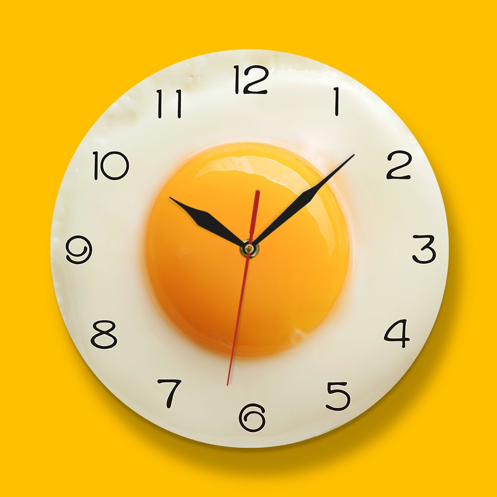 Fried Egg Poached Egg Wall Clock Egg Yolk Clock Digital Pointer Clock4625