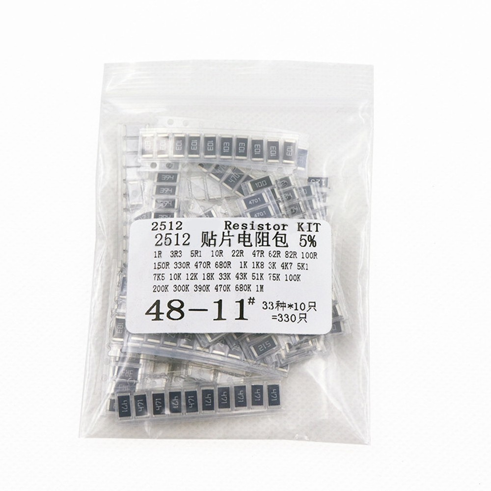 Assorted For SMD Resistor Kit 2512 330pcs 1R-1M Ohm 5% for DIY Projects
