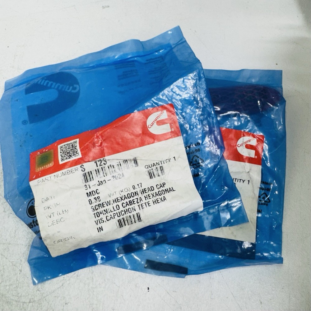 Genuine CUMMINS SCREW, HEXAGON HEAD CAP S123