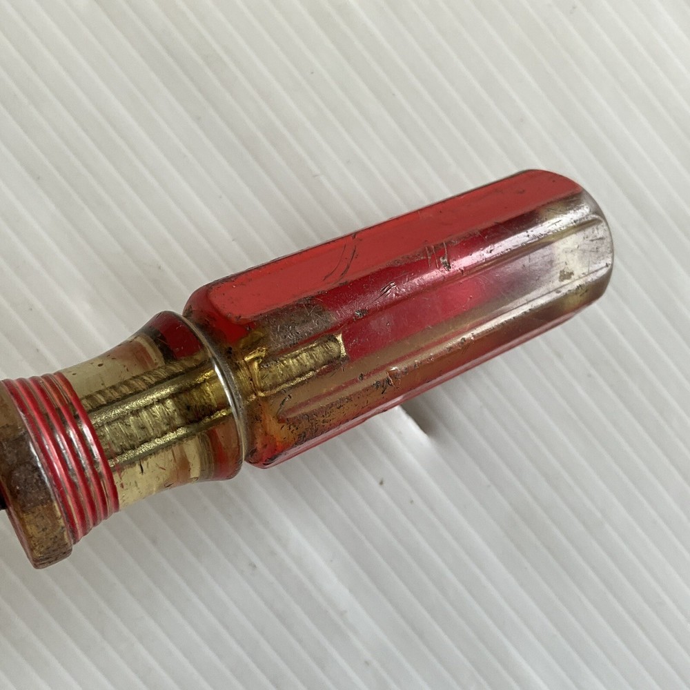 Vintage Unbranded Slotted Flat Head Screwdriver Anti Roll Handle