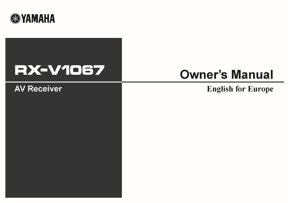 Yamaha RX-V1067 Receiver Owners Manual