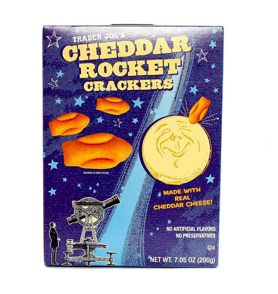 2 Packs Trader Joe's Cheddar Cheese Rocket Crackers 7.05 oz Each Pack