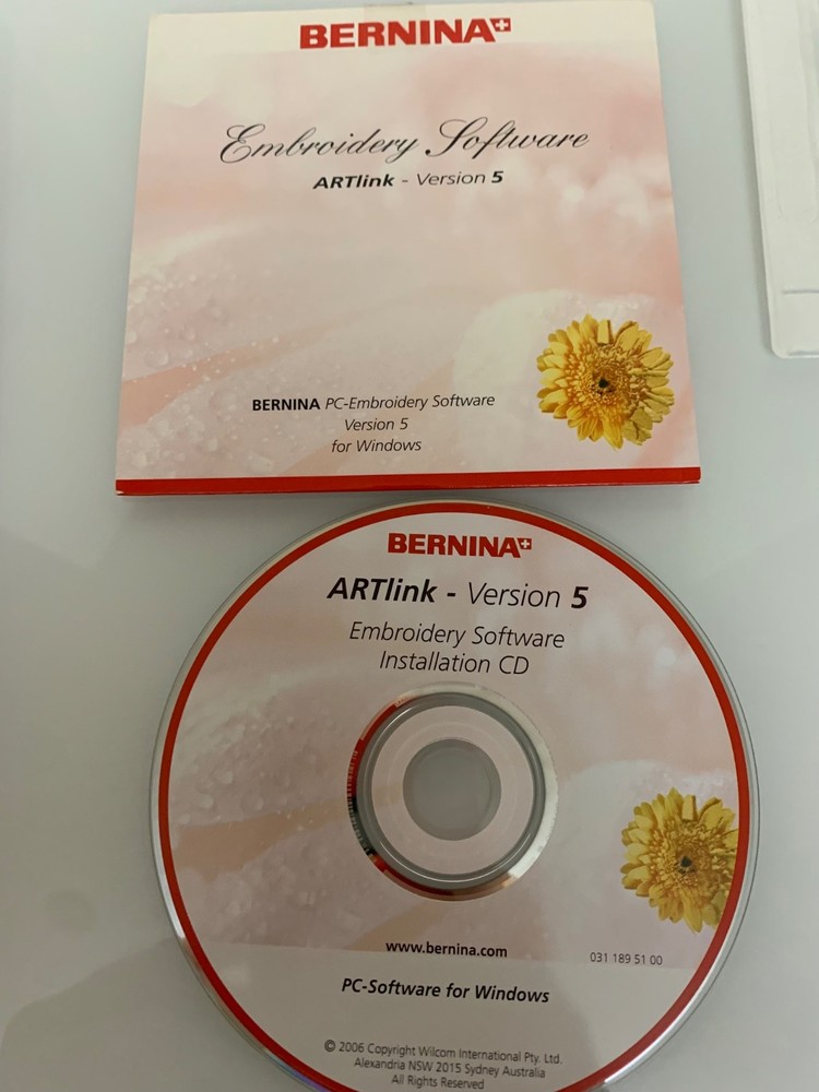 Bernina Embroidery Software Version 5 Installation & Training CD 2006 PC Windows