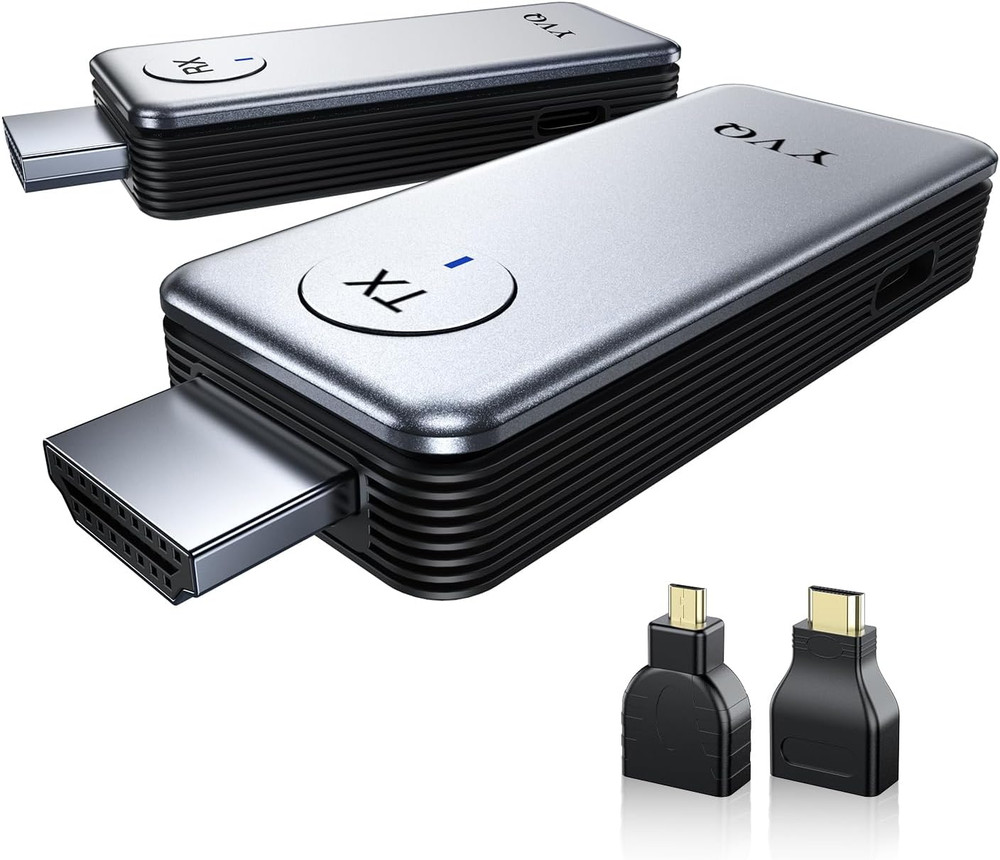 2025 Upgraded Wireless HDMI Transmitter and Receiver, 4K Decode 1080P Output,2.4