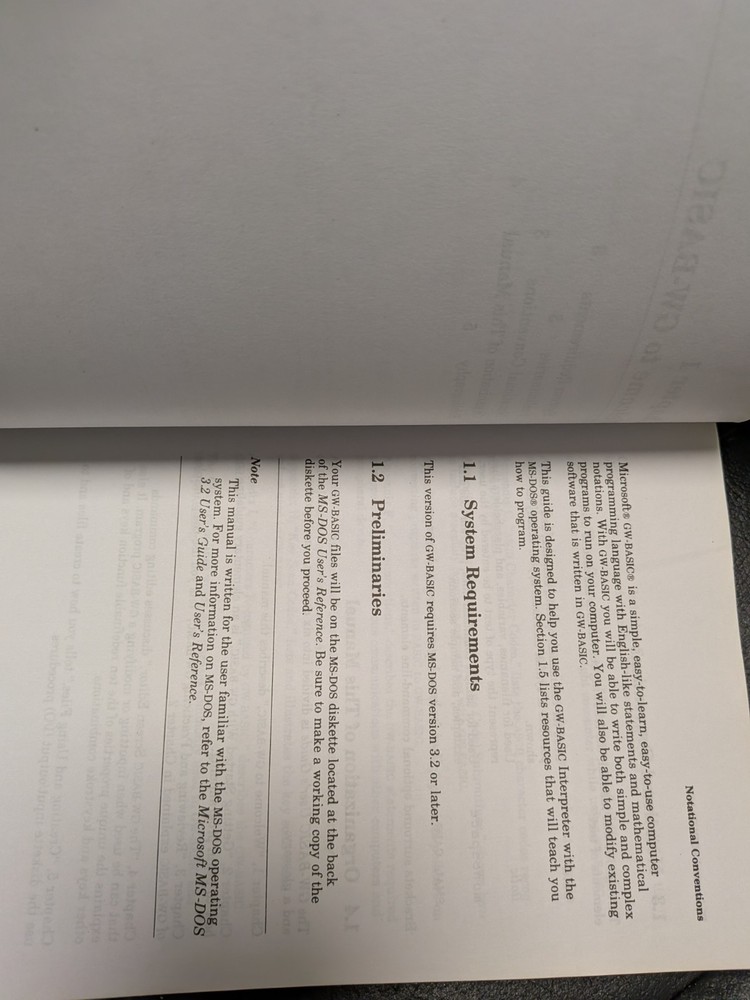 Vintage Microsoft DOS 3.3 MS-DOS Users guide and Microsoft GW-BASIC Manuals